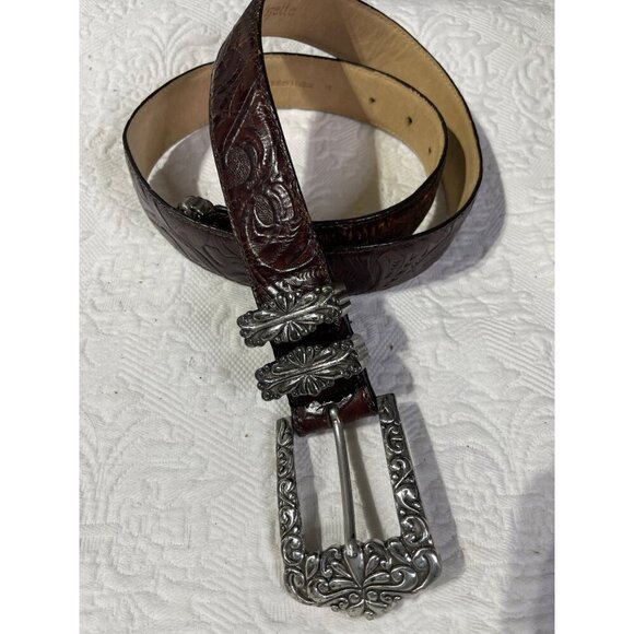 Barse La Fayette Embossed Italian Leather Belt 1997 - Picture 1 of 6